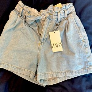 Zara paper bag shorts NWT